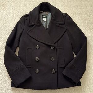 EXCELLENT JCrew Peacoat, Size 0, Black
